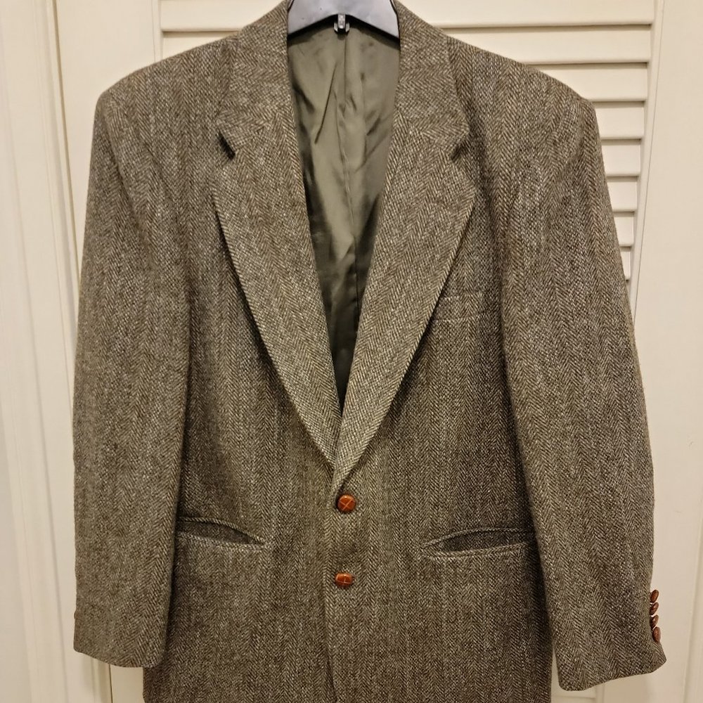 Harris Tweed Hand Woven Wool Sport Coat Blazer Size 42R